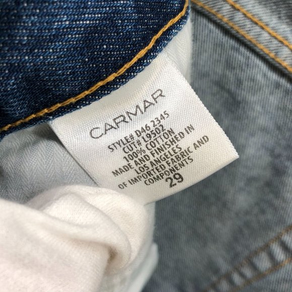 Carmar Womens Blue Distressed Wide Leg Jeans High Rise Size 29 - Picture 8 of 11